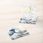 ザ素晴らしウェーブア日本のート スクエアペーパーコースター (インサイチュ)