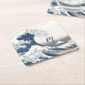 ザ素晴らしウェーブア日本のート スクエアペーパーコースター (アングル)