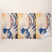 ザ素晴らしウェーブア日本のート ビーチタオル (正面)