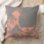 ザ素晴らしウェーブピローピーチ&グレー クッション (ブランケット)