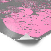 ザ素晴らしウェーブポスターピンク&グレー ポスター (コーナー)