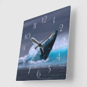 ザ素晴らしトウクジラ スクエア壁時計 (傾斜)