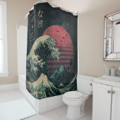 ザ素晴らしレトロ波クラシック シャワーカーテン (インサイチュ)