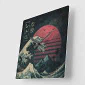 ザ素晴らしレトロ波クラシック スクエア壁時計 (傾斜)