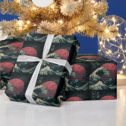 ザ素晴らしレトロ波クラシック ラッピングペーパー (クリスマス)