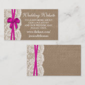 ザ素朴ピンクボウの結婚コレクションサイト エンクロージャーカード (正面/裏面)