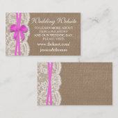ザ素朴ピンクボウの結婚コレクションサイト エンクロージャーカード (正面/裏面)