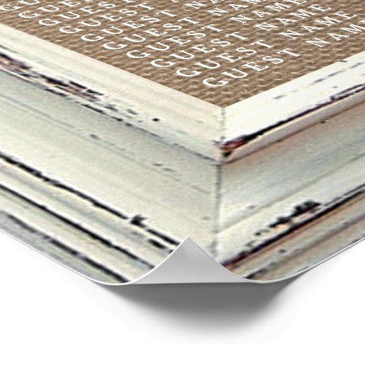 ザ素朴ホワイトフレーム&バーラップ結婚のコレクション ポスター (角)