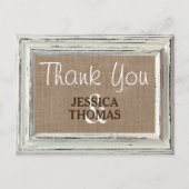 ザ素朴ホワイトフレーム&バーラップ結婚のコレクション ポストカード (正面)