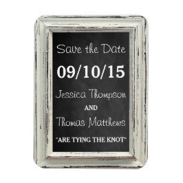 ザ素朴ホワイトフレーム&バーラップ結婚のコレクション マグネット