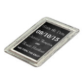 ザ素朴ホワイトフレーム&バーラップ結婚のコレクション マグネット (左側)