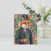 ザ紳士のキツネブルーパープルスーツ ポストカード (スタンド正面)