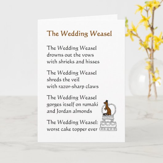 ザ結婚ズ・ワおもしろいーゼル結婚の詩 カード (黄色い花)