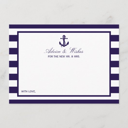 ザ航海のいかりネイビーストライプズ結婚コレクション アドバイスカード (正面)