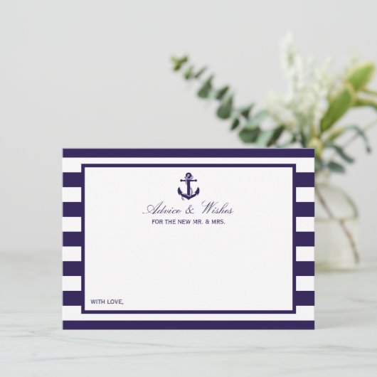 ザ航海のいかりネイビーストライプズ結婚コレクション アドバイスカード (スタンド正面)