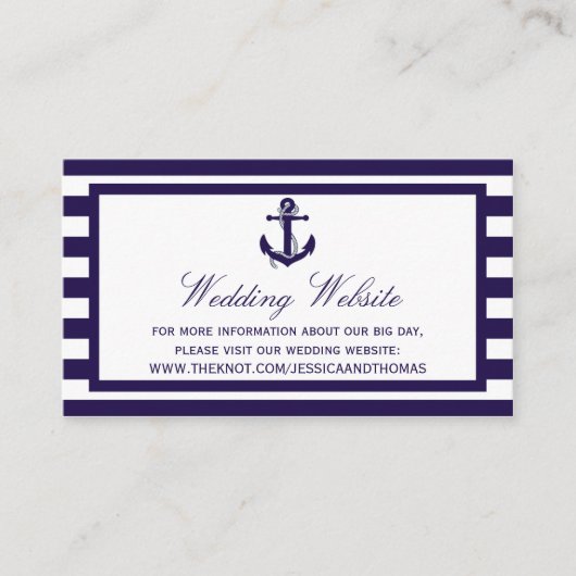 ザ航海のいかりネイビーストライプズ結婚コレクション エンクロージャーカード (正面)