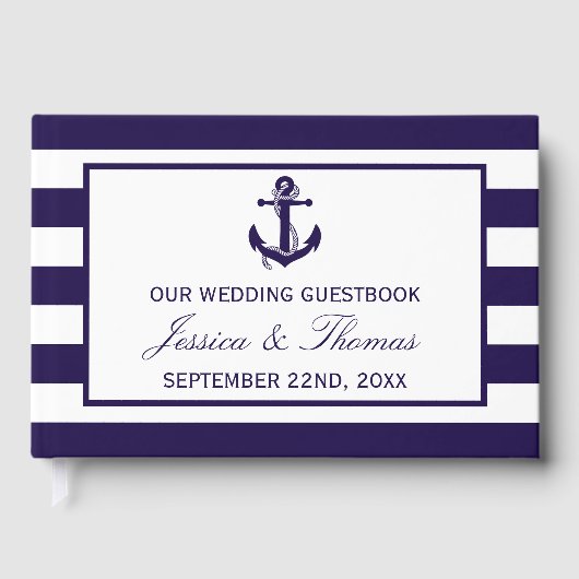 ザ航海のいかりネイビーストライプズ結婚コレクション ゲストブック (正面)