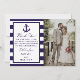 ザ航海のいかりネイビーストライプズ結婚コレクション サンキューカード