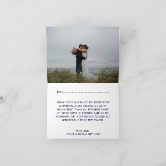 ザ航海のいかりネイビーストライプズ結婚コレクション サンキューカード (内部)