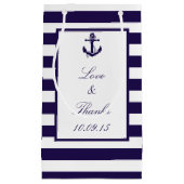 ザ航海のいかりネイビーストライプズ結婚コレクション スモールペーパーバッグ (正面)