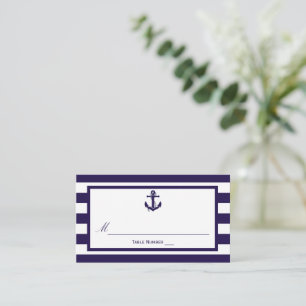 ザ航海のいかりネイビーストライプズ結婚コレクション プレイスカード