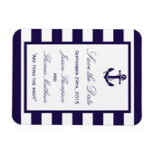 ザ航海のいかりネイビーストライプズ結婚コレクション マグネット (横)