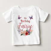 ザ誕生日フェアリーベイビーガールバタフライフローラ ベビーTシャツ (正面)