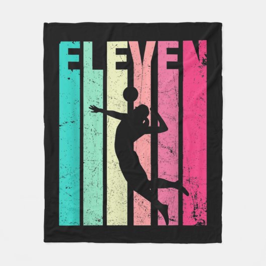 ザ誕生日レトロバレーボール愛好家Years Old Bir フリースブランケット (正面)