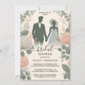 ザ赤面ピーチミントモスサージグリーンブライダルシャワー 招待状 (正面)
