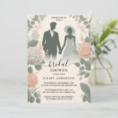 ザ赤面ピーチミントモスサージグリーンブライダルシャワー 招待状 (スタンド正面)