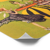 ザ踊りガールズウィズフラワーズ – ヴィンテージアート ポスター (角)