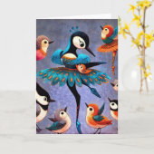 ザ踊り孔雀 カード (黄色い花)