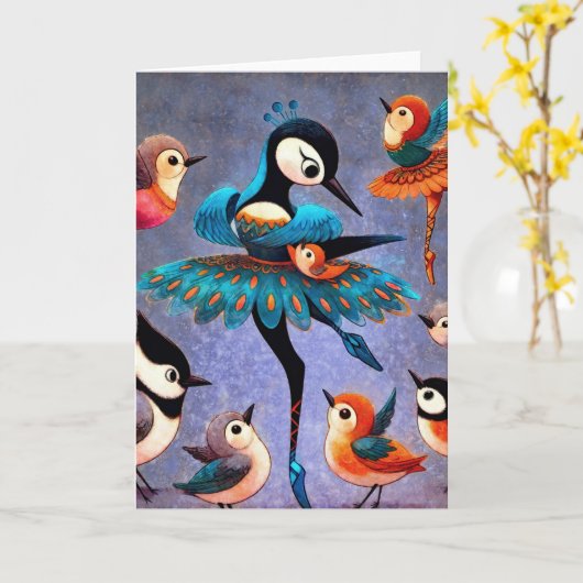 ザ踊り孔雀 カード (黄色い花)