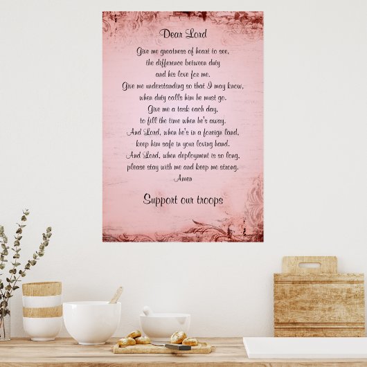 ザ軍隊妻の祈りの言葉 ポスター (キッチン)