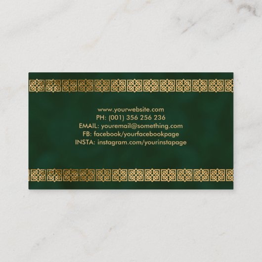 ザ金ゴールドダラケルト結び目模様 名刺 (裏面)