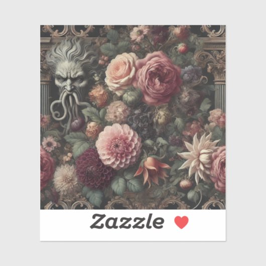 ザ開花イーターの説教 – ゴシック様式のバロックフローラ シール (シート)