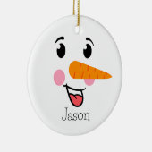 ザ雪だるま霜の降りたハッピー顔 セラミックオーナメント (右)