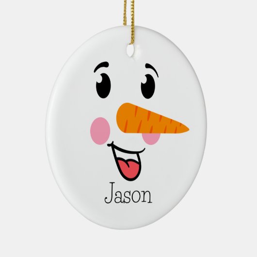 ザ雪だるま霜の降りたハッピー顔 セラミックオーナメント (右)