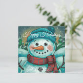 ザ霜の降りた雪だるまフラットホリデーカード シーズンカード (スタンド正面)