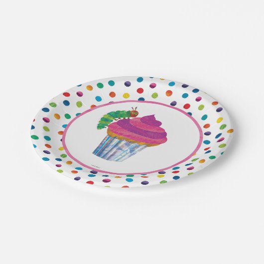 ザ非常に空腹なキャタピラーバタフライ誕生日 ペーパープレート (アングル)