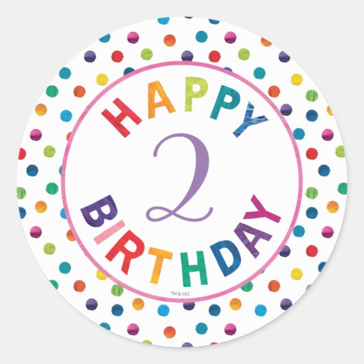 ザ非常に空腹なキャタピラーバタフライ誕生日 ラウンドシール (正面)