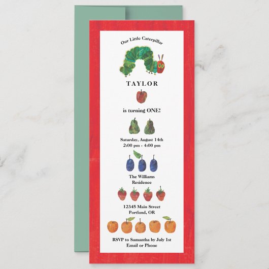 ザ非常に空腹のキャタピラーフルーツ誕生日 招待状