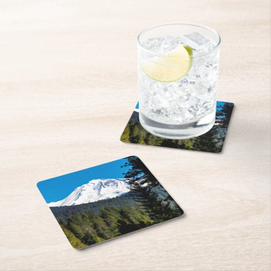 ザ顔の山シャスタ スクエアペーパーコースター (インサイチュ)