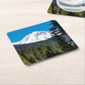 ザ顔の山シャスタ スクエアペーパーコースター (アングル)