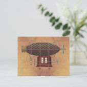 ザ飛行船プチルージュステームパンク飛んでいるマシン ポストカード (スタンド正面)