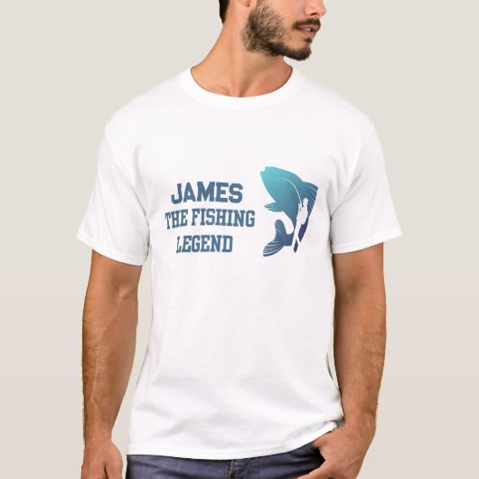 ザ魚釣りレジェンド名前をカスタムする Tシャツ (正面)