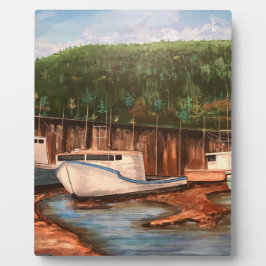 ザ魚釣りヴィレッジオリジナルハンドア色彩の鮮やかートワーク フォトプラーク