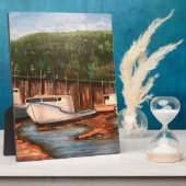 ザ魚釣りヴィレッジオリジナルハンドア色彩の鮮やかートワーク フォトプラーク (側面)