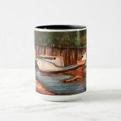 ザ魚釣りヴィレッジオリジナルハンドア色彩の鮮やかートワーク マグカップ (中央)