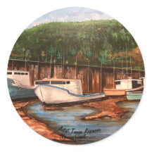 ザ魚釣りヴィレッジオリジナルハンドア色彩の鮮やかートワーク